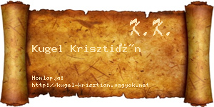 Kugel Krisztián névjegykártya